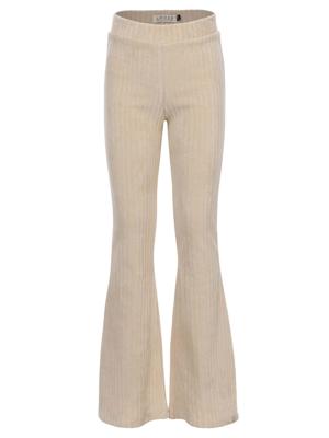 LOOXS Little winter velvet flare broek meisjes - zand - rib