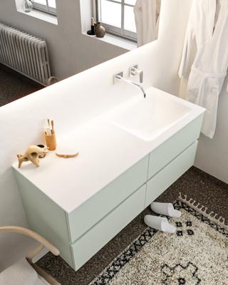 Mondiaz Vica 120cm badmeubel greey 4 lades wastafel Cloud rechts zonder kraangat Mondiaz Vica 120cm badmeubel greey 4 lades wastafel Cloud rechts zonder kraangat