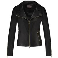 Ibana Dames Jassen in Leder (Zwart) - thumbnail
