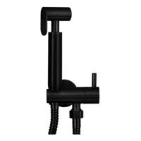 Wiesbaden RVS-304 mat zwarte bidet-handdoucheset rond - thumbnail