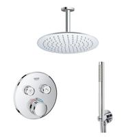 Grohe - Adema Rise Regendoucheset - Inbouw - 2 functies - met Adema Rise hoofddouche 30cm - staafhanddouche - plafondarm - Grohe Grohtherm inbouwthermostaat - chroom SW104917/SW105953/SW377830/SW496810/SW542643/SW720 - thumbnail