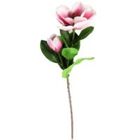 Countryfield kunstbloem magnolia 2 bloemen roze/wit 100 cm | 12 stuks - thumbnail
