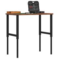 VidaXL Werkbank rechthoek 100x60x(71,5-98) cm eikenhout donkerbruin - thumbnail