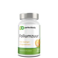 Foliumzuur tabletten - 400mcg per tablet - Voor zwangerschap & concentratie - 100 tabletten PerfectBody - thumbnail