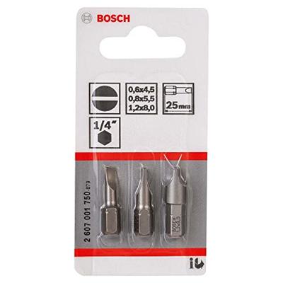 Bosch Accessoires 3-delige bitset Extra Hard (S) S 0,6x4,5; S 0,8x5,5; S 1,2x8,0 - 2607001750 Bosch Accessoires 3-delige bitset Extra Hard (S) S 0,6x4,5; S 0,8x5,5; S 1,2x8,0 - 2607001750