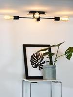 Lucide LESTER - Plafonnière - 4xE27 - Zwart - thumbnail