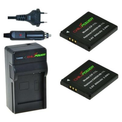 2 x NB-11L accu's voor Canon - inclusief oplader en autolader - Origineel ChiliPower