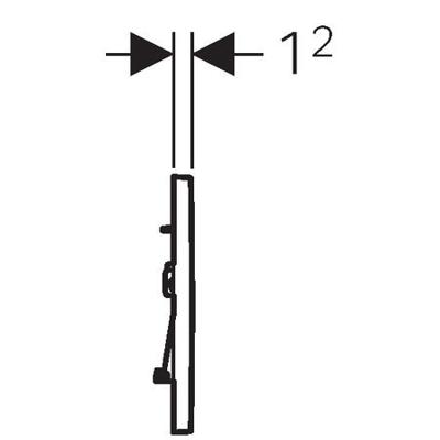 Geberit Sigma 20 (ex Sigma 30) bedieningspaneel chroom/mat chroom voor Sigma reservoirs 8cm (UP720) en 12cm (UP320) - thumbnail