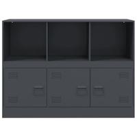 Dressoir 99x39x73 cm staal antracietkleurig - thumbnail