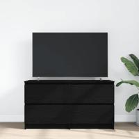 Tv-meubel 100x35x54 cm bewerkt hout zwart - thumbnail