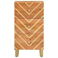 Dressoir 40x33,5x75 cm massief mangohout bruin en zwart - thumbnail