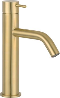 Wastafelkraan Qisani Flow Medium Geborsteld Goud