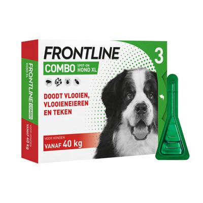 Frontline Combo Spot On hond XL / 40-60 kg 3 pipetten Frontline Combo Spot On hond XL / 40-60 kg 3 pipetten