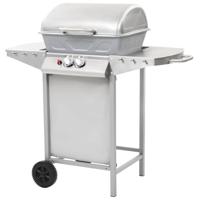 Gasbarbecue en grill met 2 kookzones roestvrij staal zilver - thumbnail