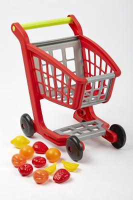 Ecoiffier 100% chef winkelwagen met boodschappen