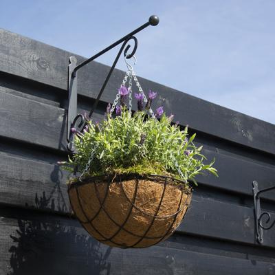 Hanging basket zwart gecoat metaal - M