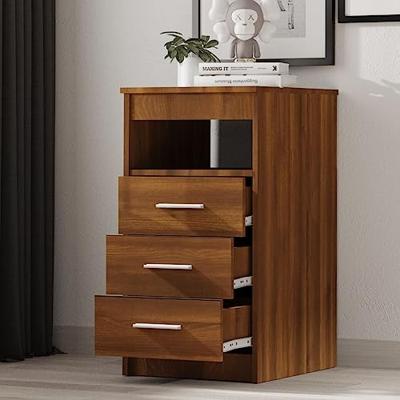 Ladekast 40x50x76 cm bewerkt hout bruin eikenkleur