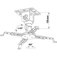My Wall H16-7WL Beamer-plafondbeugel Kantelbaar, Draaibaar Afstand vloer-plafond (max.): 17 cm Wit - thumbnail