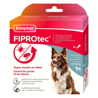 Beaphar Fiprotec Spot-On voor honden van 10 tot 20 kg 8 pipetten - thumbnail