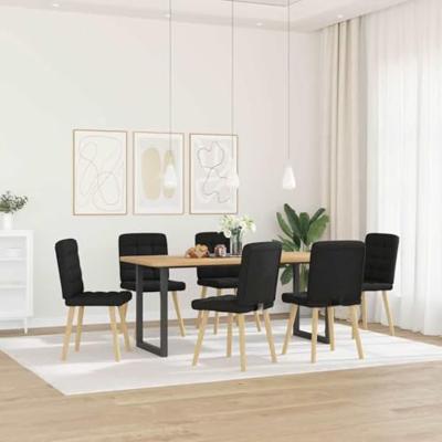 Eetkamerstoelen 6 st stof zwart