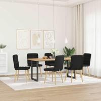 Eetkamerstoelen 6 st stof zwart - thumbnail