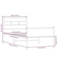 Bedframe zonder matras hout sonoma eikenkleurig 107x200 cm - thumbnail