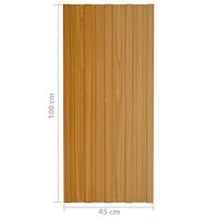 VidaXL Dakpanelen 12 st 100x45 cm gegalvaniseerd staal lichthout - thumbnail