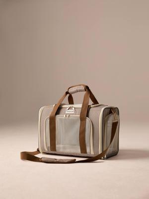 Rugzak voor het vervoeren van dieren beige, gestreept