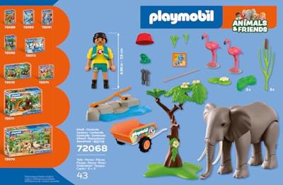 PLAYMOBIL Animal & Friends olifant met dierenverzorger 72068