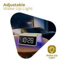 Digitale Wekker - Draadloze Oplader Voor Telefoon - Wake Up Light - Geel (HCG019QI-YE) - thumbnail