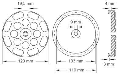 KS Tools 160.0474 Rubberen schijf (Ø x h) 120 mm x 19 mm