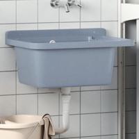 VidaXL Wasbak wandgemonteerd 60x40x28 cm hars grijs - thumbnail