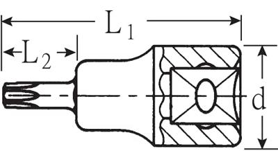 Stahlwille 54 TXB T 25 03110025 1/2 (12.5 mm) Schroevendraaierdop T 25 1/2 (12.5 mm)