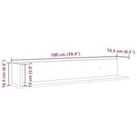 Wandschappen 2 st 100x16,5x16,5 cm bewerkt hout wit - thumbnail