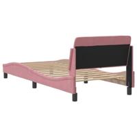 Bedframe met hoofdeinde zonder matras 80x200 cm fluweel roze - thumbnail