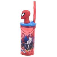 Beker met Rietje Spider-Man Moving Target 360 ml 3D - thumbnail