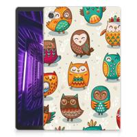 Lenovo Tab M10 Plus Back Case Vrolijke Uilen - thumbnail