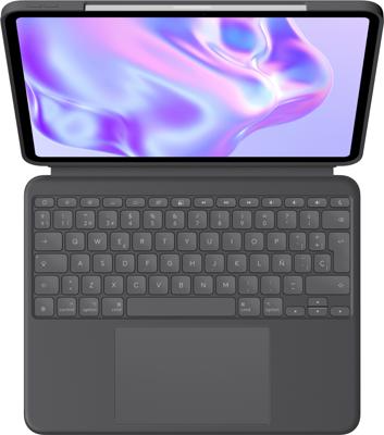 Logitech Combo Touch iPad Pro 13-inch (M4)(2024) Toetsenbordhoes - afneembaar toetsenbord met achtergrondverlichting en kickstand, comfortabel typen, multifunctionele modus - Grafiet, QWERTY