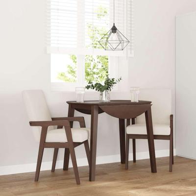 Eetkamerstoelen met kussens 2 stuks bruin massief hout rubber