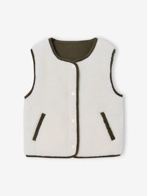 Omkeerbaar vestje kindercapsule familie ecru