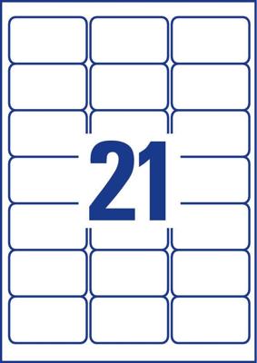 Avery-Zweckform Transparante adresetiketten L7560-25 (N/A ),Transparant, Rechthoek, Afgeronde hoeken, 525 stuk(s), Permanent hechtend Avery-Zweckform Transparante adresetiketten L7560-25 (N/A ),Transparant, Rechthoek, Afgeronde hoeken, 525 stuk(s), Permanent hechtend