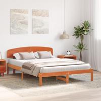 Bedframe met hoofdeinde Bruin 140 x 200 cm Massief grenenhout - thumbnail