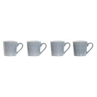 Set van 4 mokken Home ESPRIT Blauw Keramiek 340 ml 13 x 9,5 x 9,2 cm Mandala - thumbnail