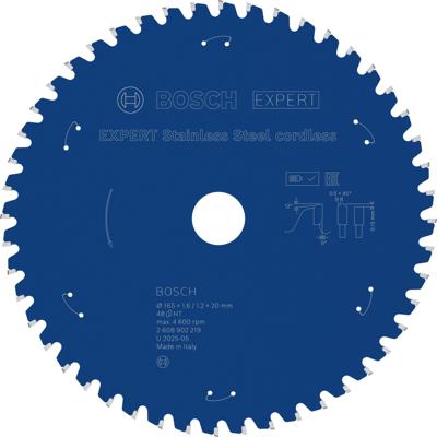 Bosch Accessoires EXPERT Stainless Steel cordless Cirkelzaagblad | 165 x 1,6/1,2 x 20 mm | T48 - 2608902219