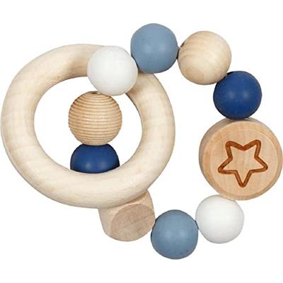 Goki houten grijpring ster blauw