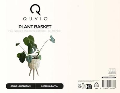 QUVIO Bloempot geweven op driepoot - S