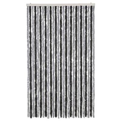VidaXL Vliegengordijn 118x220 cm chenille grijs en zwart