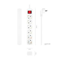 Stopcontactenstrip 6 Tomas met Interruptor Aisens A154-0535 Wit 1,4 m - thumbnail
