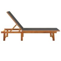 Ligbedden 2 st massief acaciahout en textileen - thumbnail