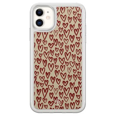 iPhone 11 hybride hoesje - Sweet hearts iPhone 11 hybride hoesje - Sweet hearts